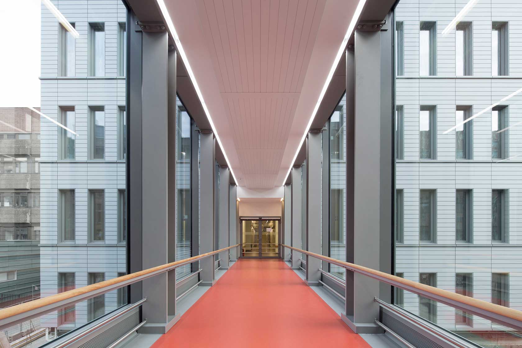 A glass walkway on Charité Hospital in Berlin - Germany