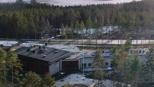 Finlands first eco school - the building is situated in a rural area