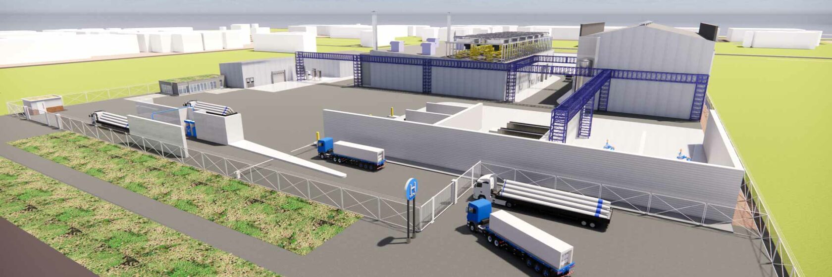 Hydrogen factory illustation