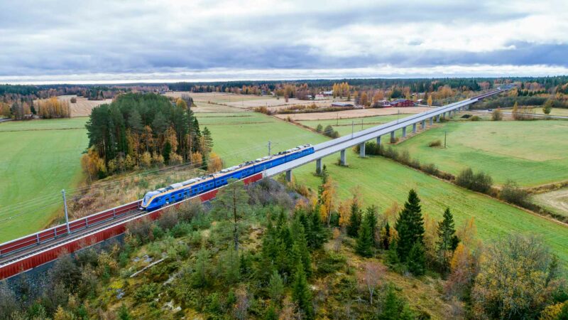 train in a swedish landscape