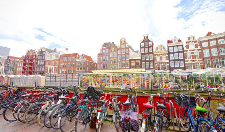 bicykle parking in Amsterdam