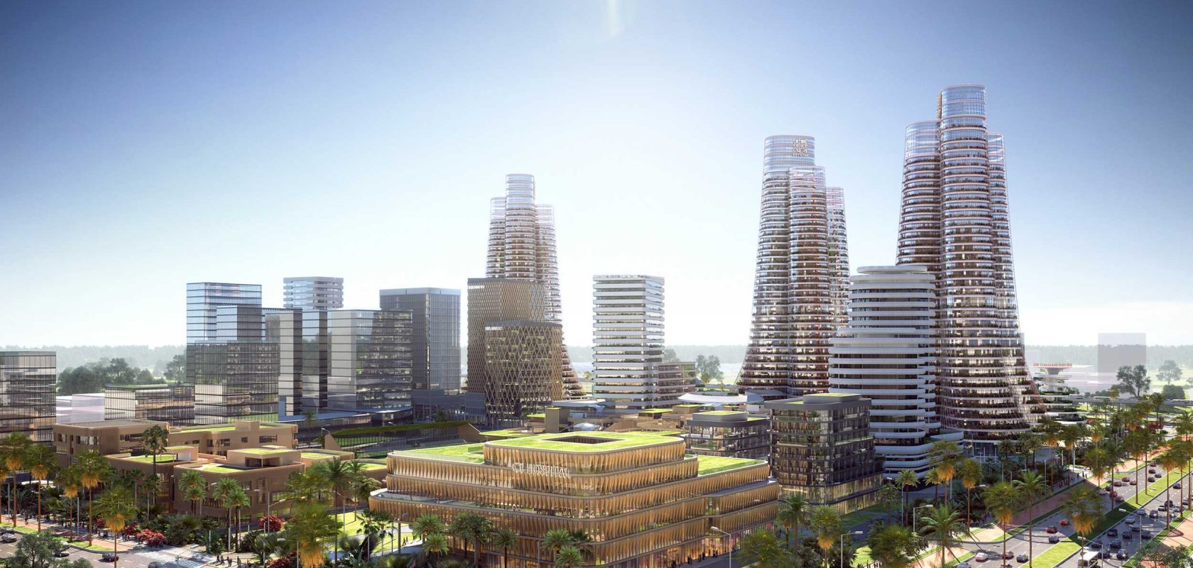 A new high-tech park on the island of Hainan in southern China, landscape picture