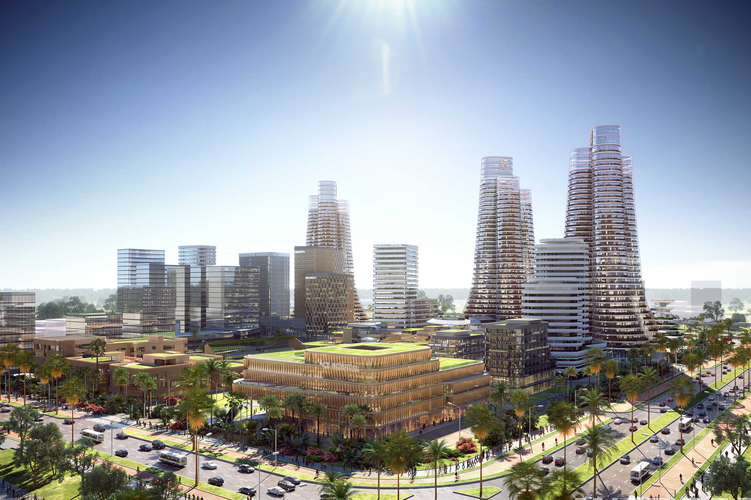 A new high-tech park on the island of Hainan in southern China, landscape picture