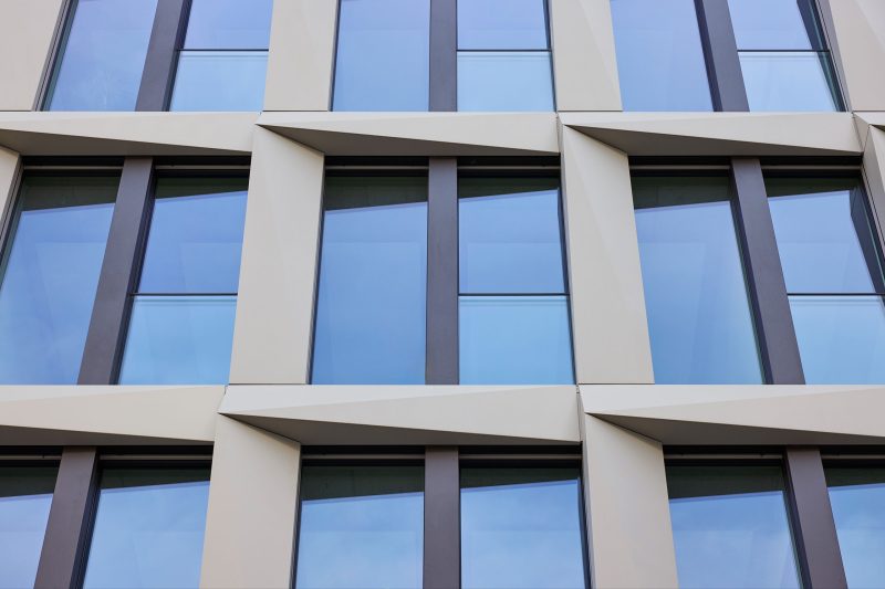 windows in office building in frankfurt