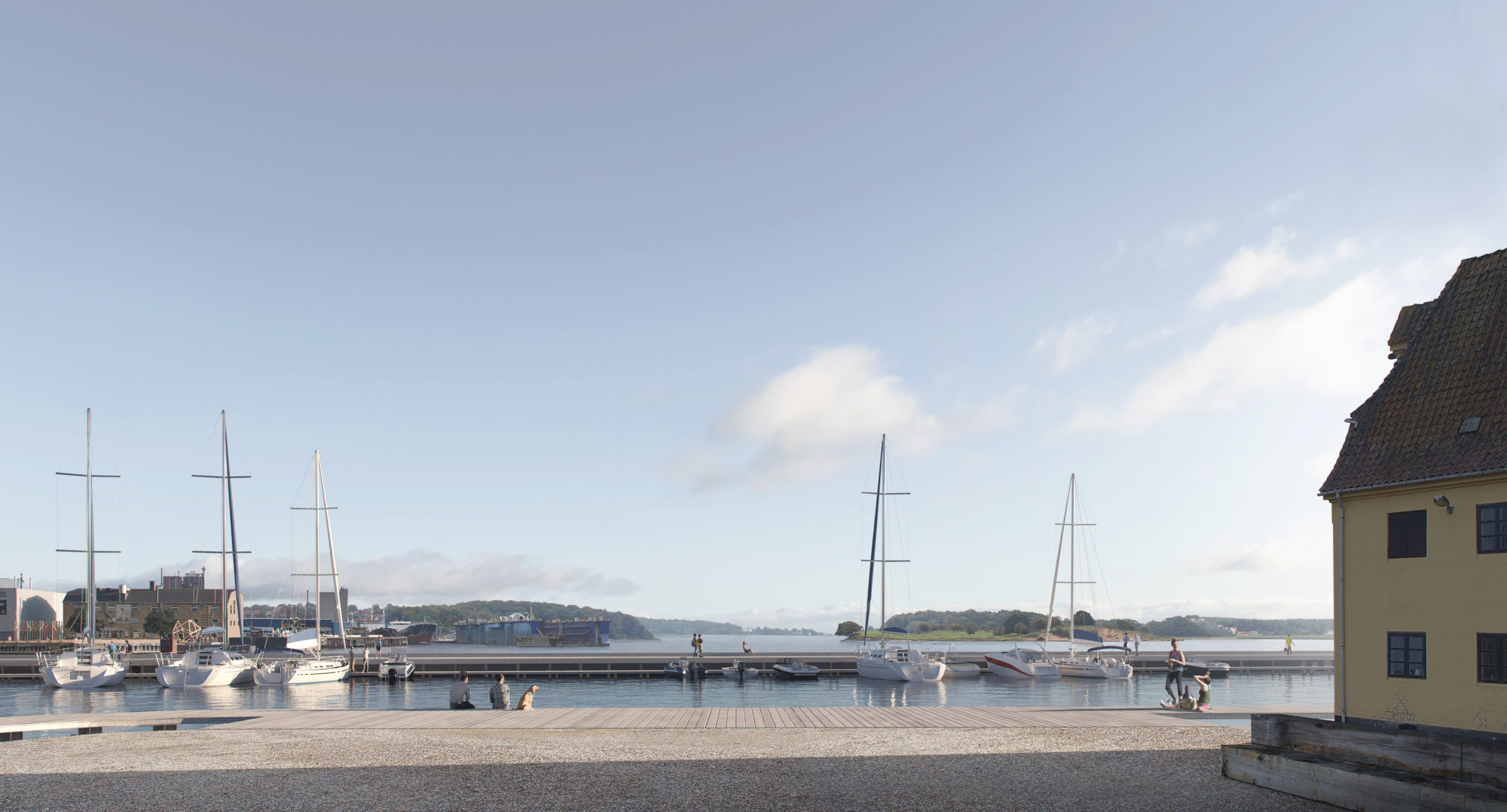 Visualisation of the transformation of Svendborg Harbor, den blå kant.