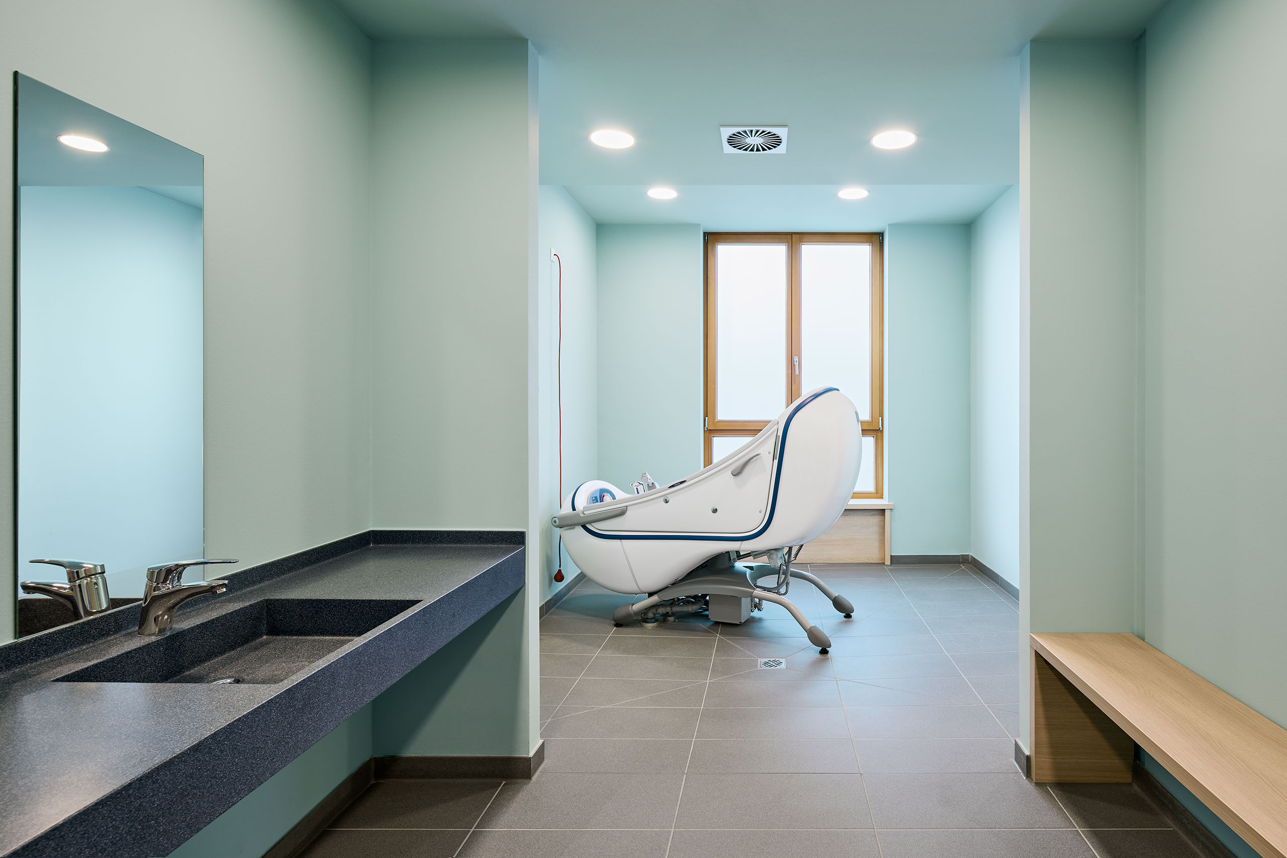 Caring room green walls