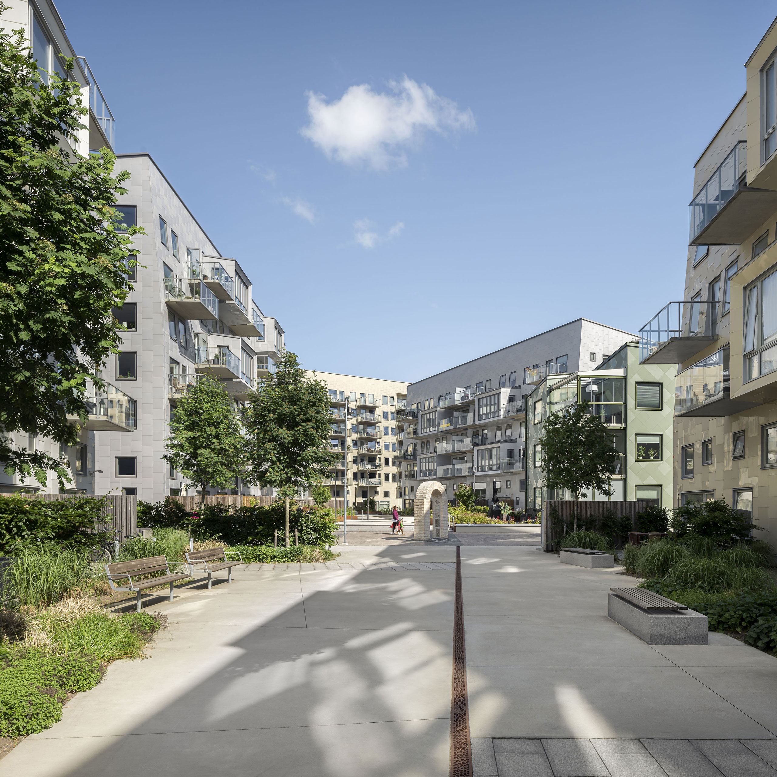 Some house blocks, blue sky
