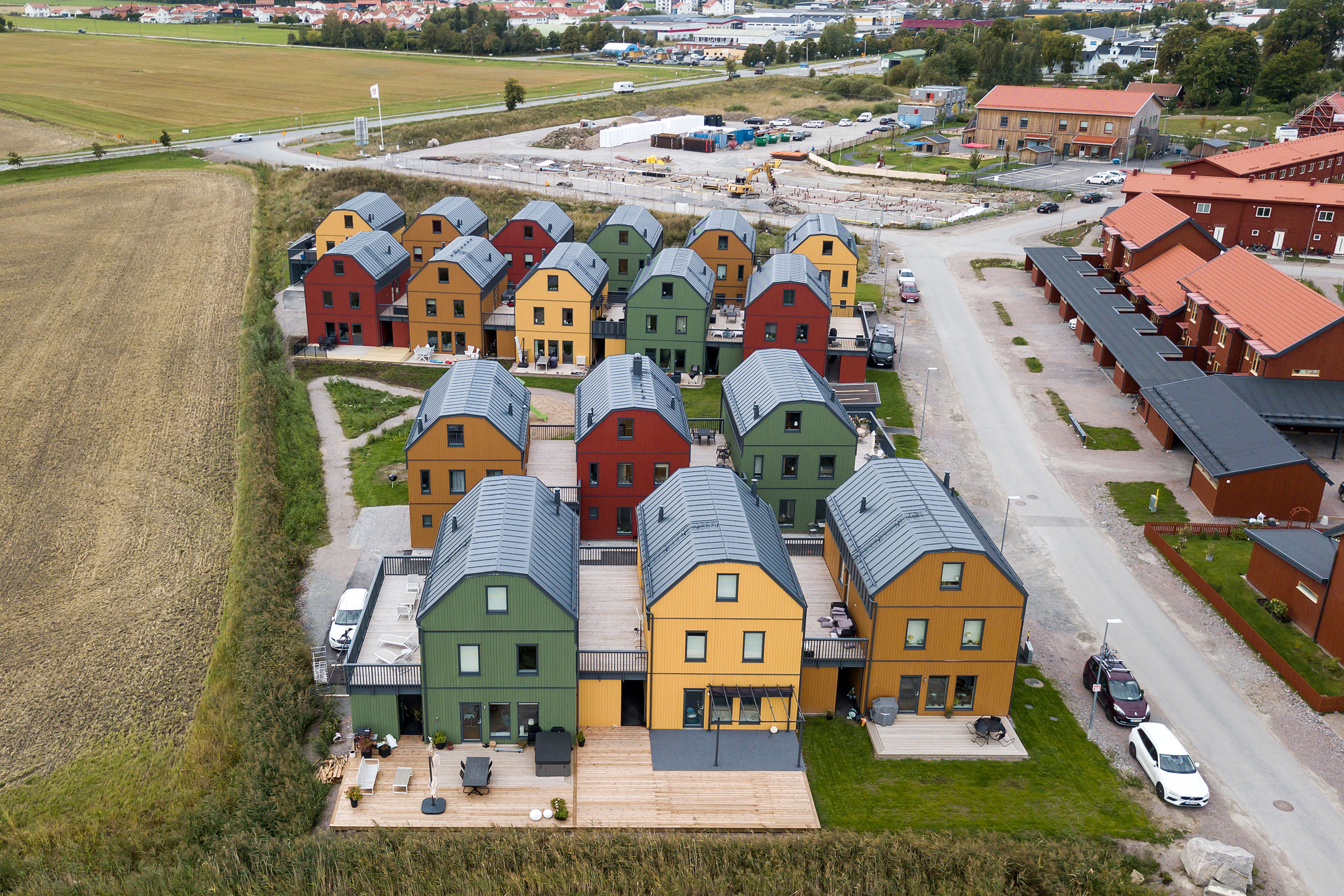 Housing area in different colours