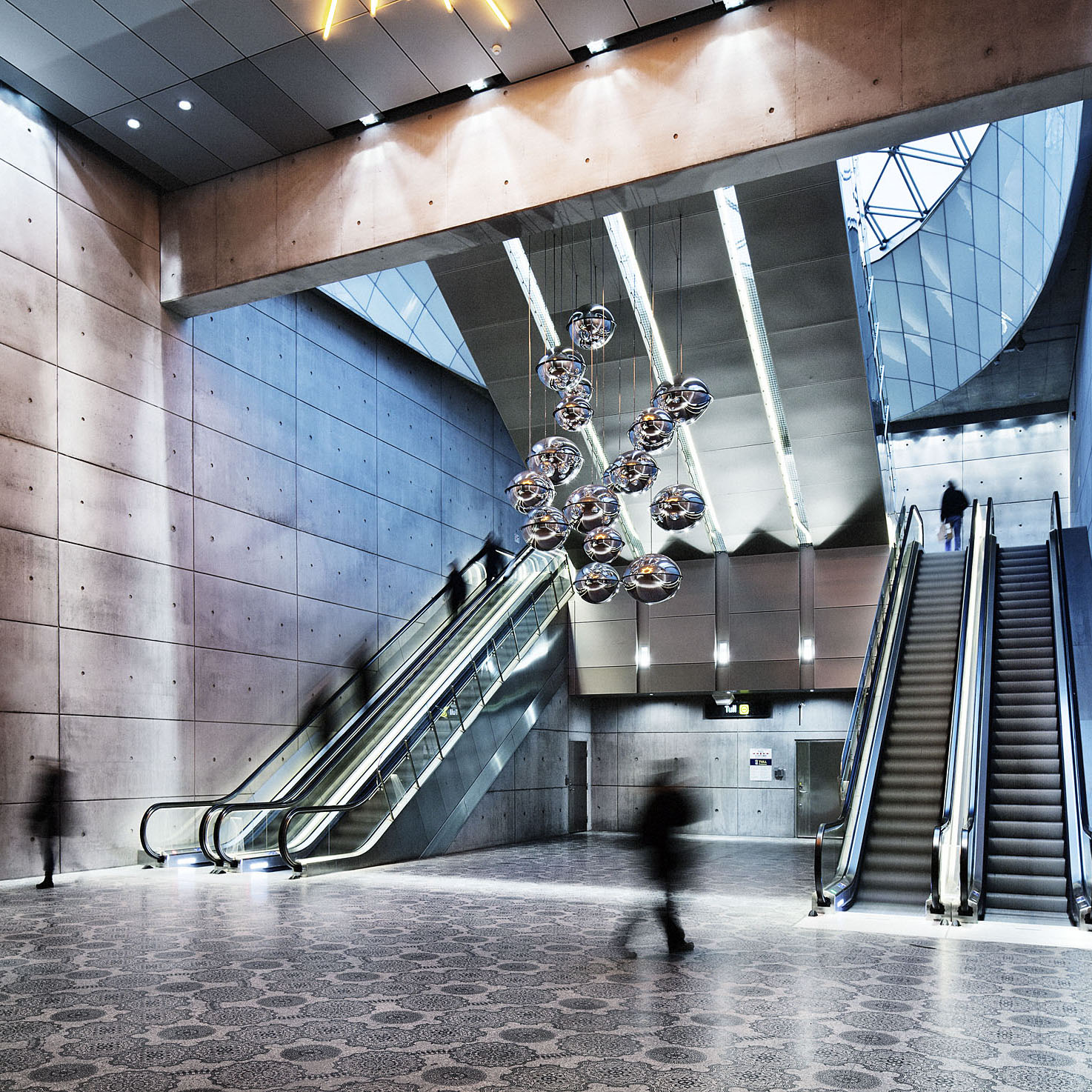 Triangeln Station in Malmö, underground at the escalator