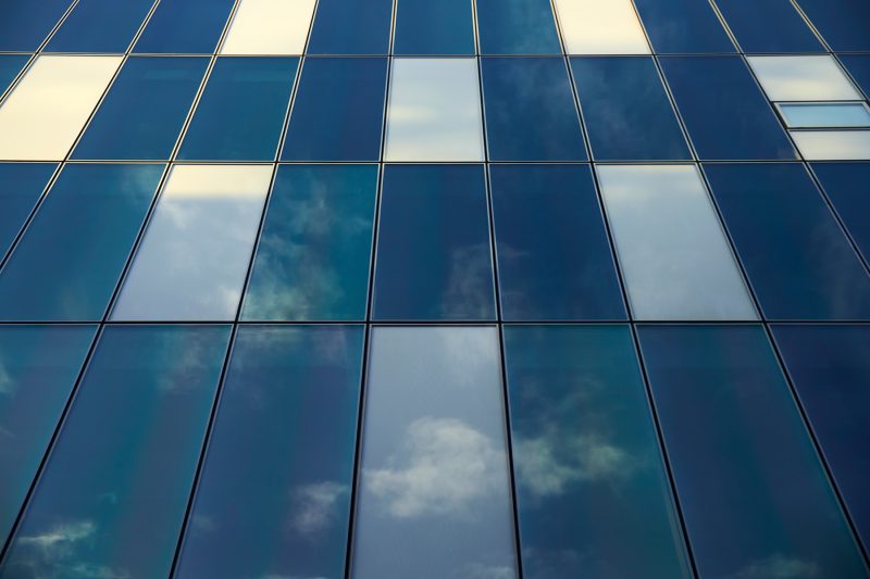 Close up of glass facade