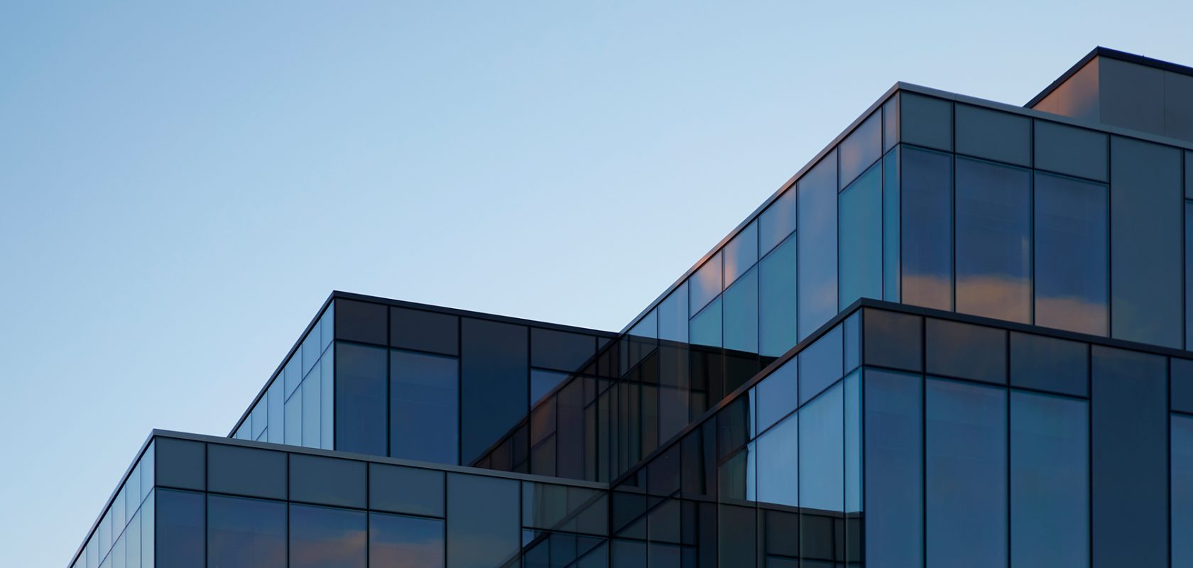 Different building blocks of a glass facade.